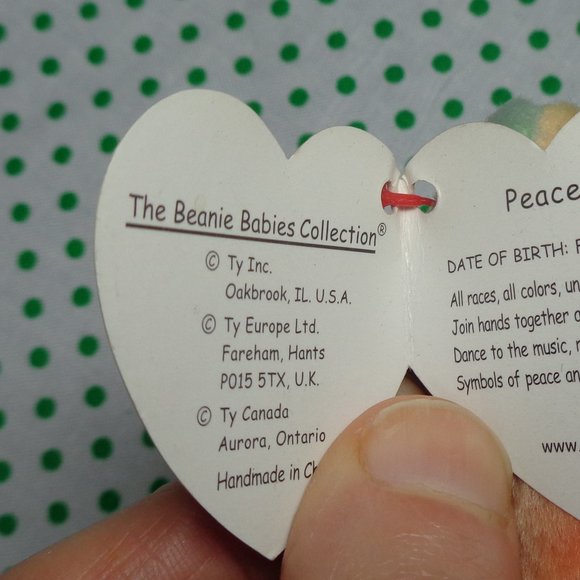 TY Peace Bear 1996 DOB - Picture 10 of 16